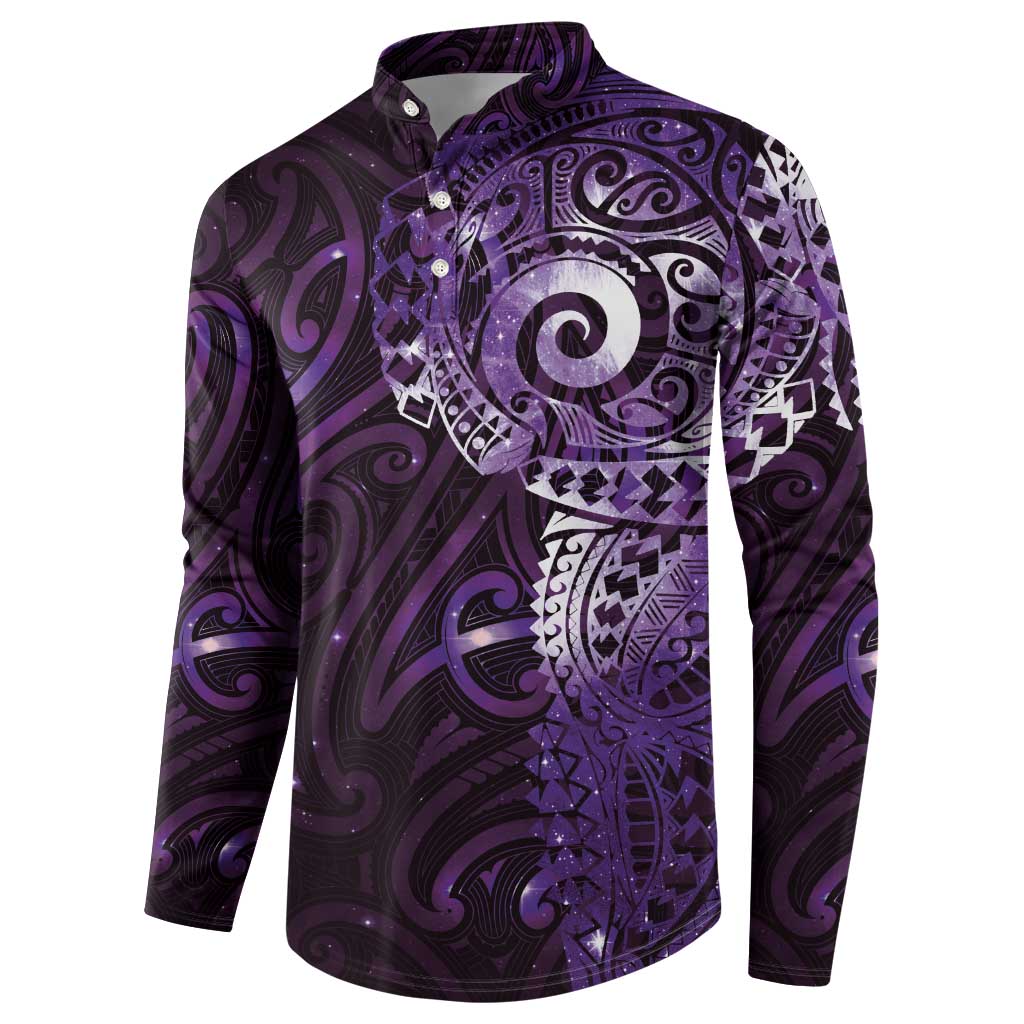 Matariki New Zealand Maori Koru Art Tattoo Button Sweatshirt New Year Galaxy Purple Sky Style LT03 - Polynesian Pride