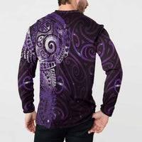 Matariki New Zealand Maori Koru Art Tattoo Button Sweatshirt New Year Galaxy Purple Sky Style LT03 - Polynesian Pride