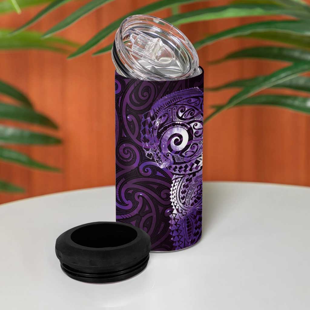 Matariki New Zealand Maori Koru Art Tattoo 4 in 1 Can Cooler Tumbler New Year Galaxy Purple Sky Style LT03 - Polynesian Pride