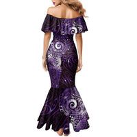 Matariki New Zealand Maori Koru Art Tattoo Family Matching Mermaid Dress and Hawaiian Shirt New Year Galaxy Purple Sky Style LT03 - Polynesian Pride