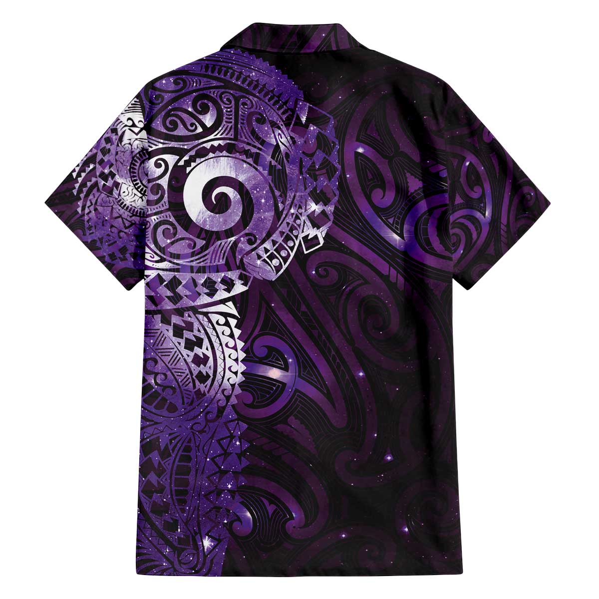 Matariki New Zealand Maori Koru Art Tattoo Family Matching Off The Shoulder Long Sleeve Dress and Hawaiian Shirt New Year Galaxy Purple Sky Style