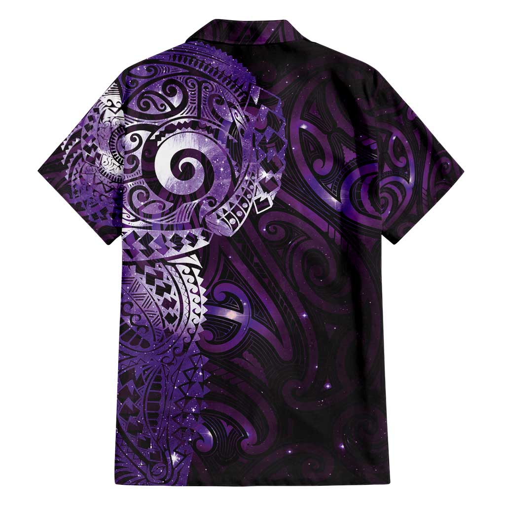 Matariki New Zealand Maori Koru Art Tattoo Family Matching Summer Maxi Dress and Hawaiian Shirt New Year Galaxy Purple Sky Style LT03 - Polynesian Pride