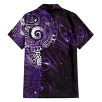 Matariki New Zealand Maori Koru Art Tattoo Family Matching Summer Maxi Dress and Hawaiian Shirt New Year Galaxy Purple Sky Style LT03 - Polynesian Pride