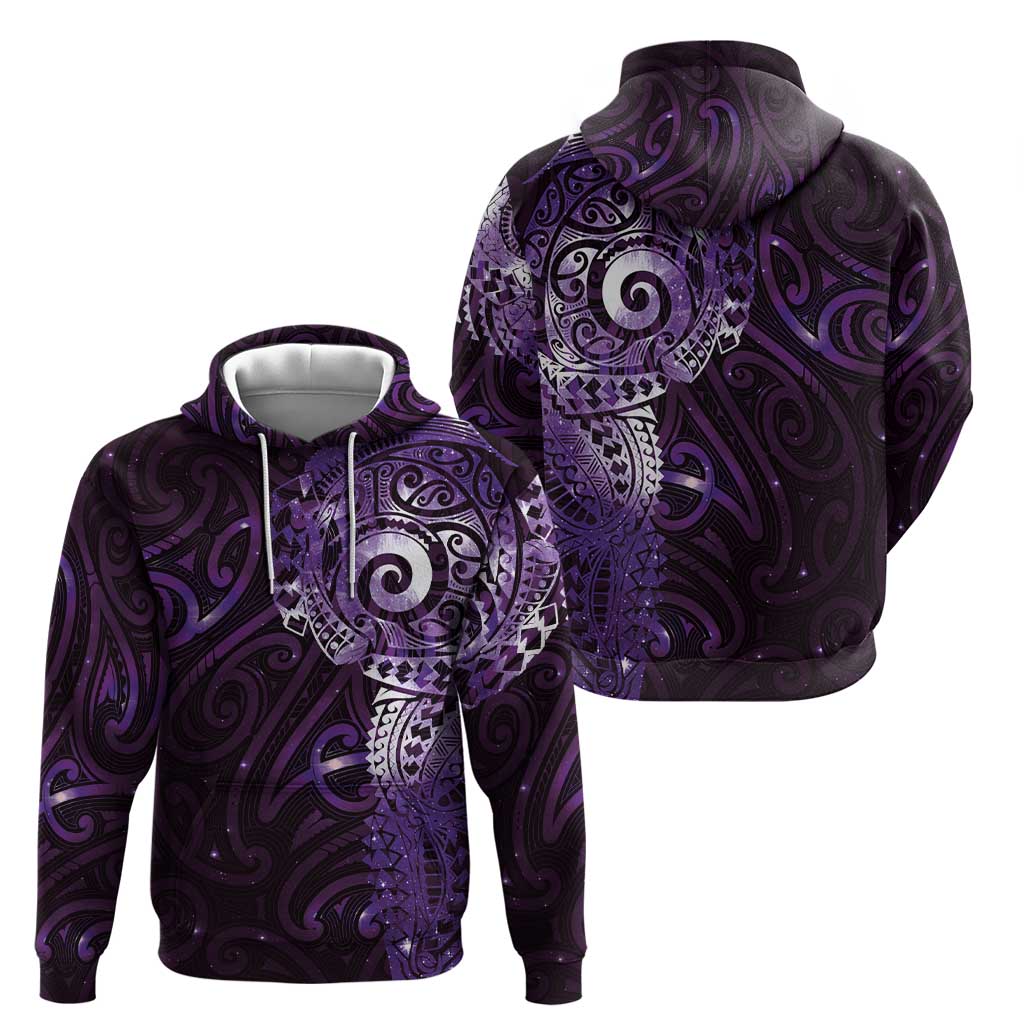 Matariki New Zealand Maori Koru Art Tattoo Hoodie New Year Galaxy Purple Sky Style LT03 - Polynesian Pride