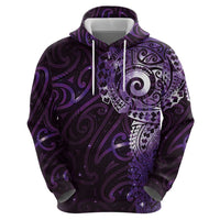 Matariki New Zealand Maori Koru Art Tattoo Hoodie New Year Galaxy Purple Sky Style LT03 - Polynesian Pride