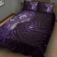 Matariki New Zealand Maori Koru Art Tattoo Quilt Bed Set New Year Galaxy Purple Sky Style LT03 - Polynesian Pride