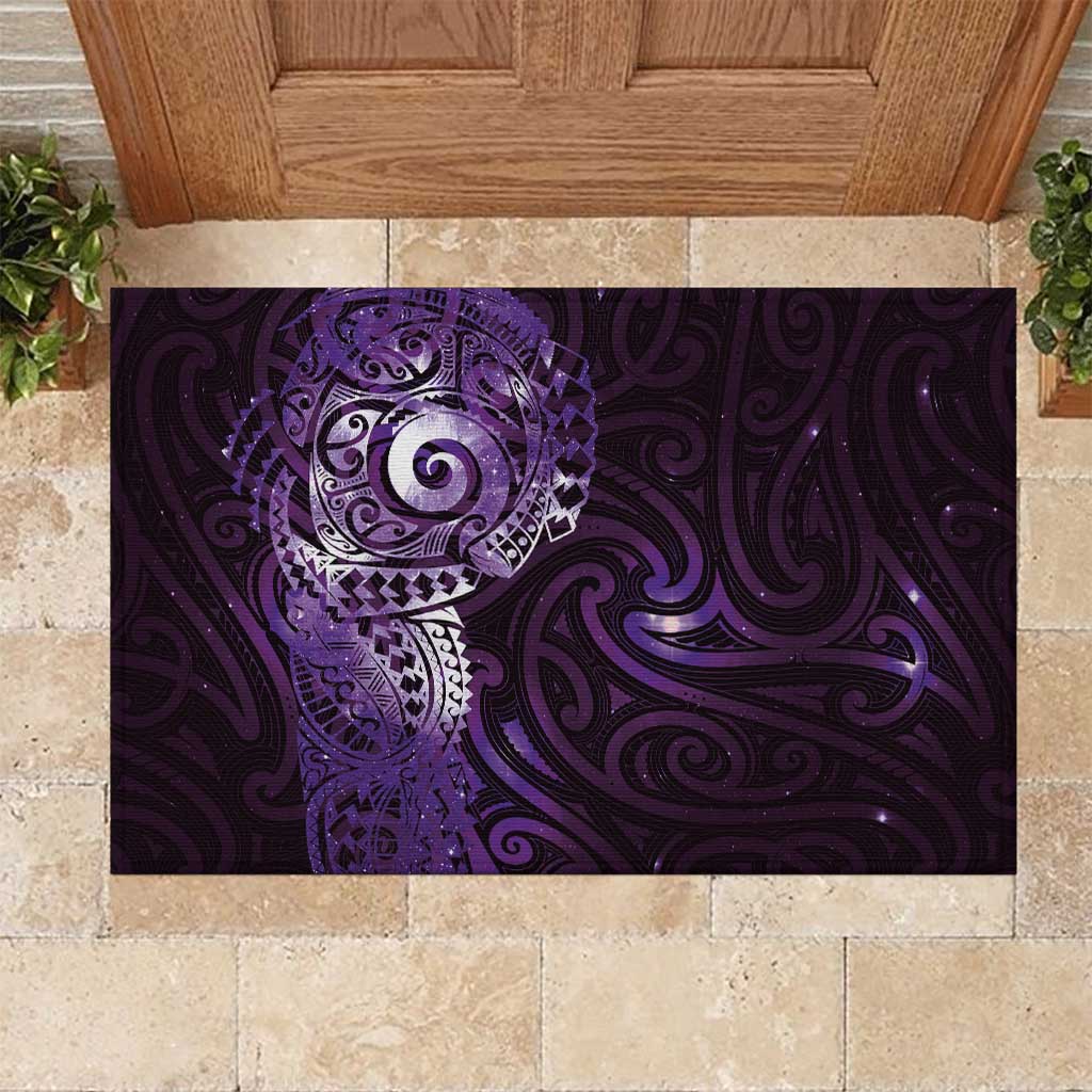 Matariki New Zealand Maori Koru Art Tattoo Rubber Doormat New Year Galaxy Purple Sky Style LT03 Purple - Polynesian Pride