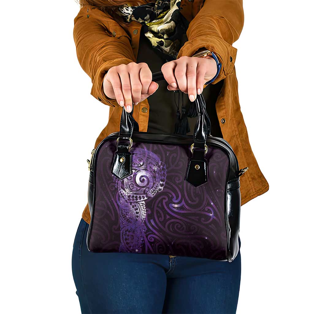 Matariki New Zealand Maori Koru Art Tattoo Shoulder Handbag New Year Galaxy Purple Sky Style LT03 One Size Purple - Polynesian Pride