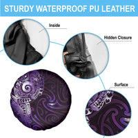 Matariki New Zealand Maori Koru Art Tattoo Spare Tire Cover New Year Galaxy Purple Sky Style