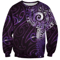 Matariki New Zealand Maori Koru Art Tattoo Sweatshirt New Year Galaxy Purple Sky Style LT03 Unisex Purple - Polynesian Pride