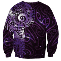 Matariki New Zealand Maori Koru Art Tattoo Sweatshirt New Year Galaxy Purple Sky Style LT03 - Polynesian Pride