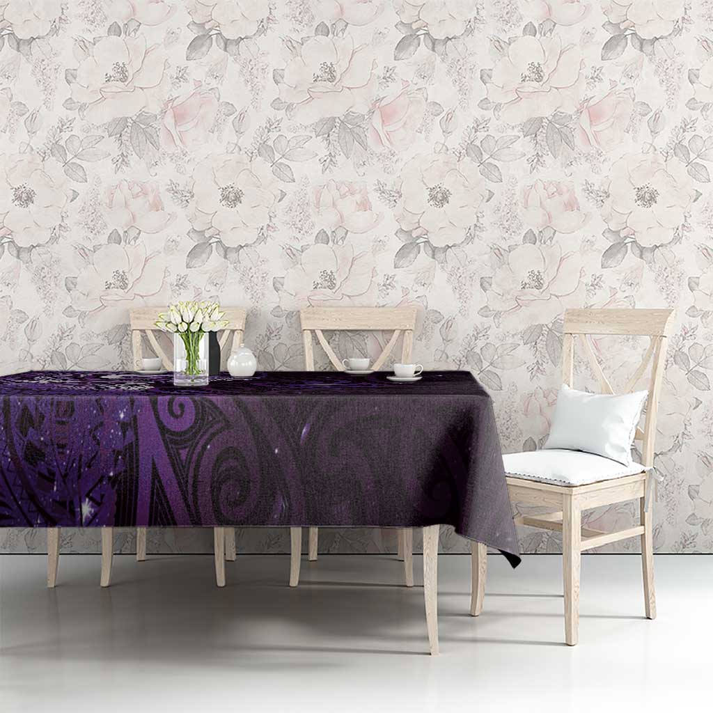 Matariki New Zealand Maori Koru Art Tattoo Tablecloth New Year Galaxy Purple Sky Style LT03 - Polynesian Pride