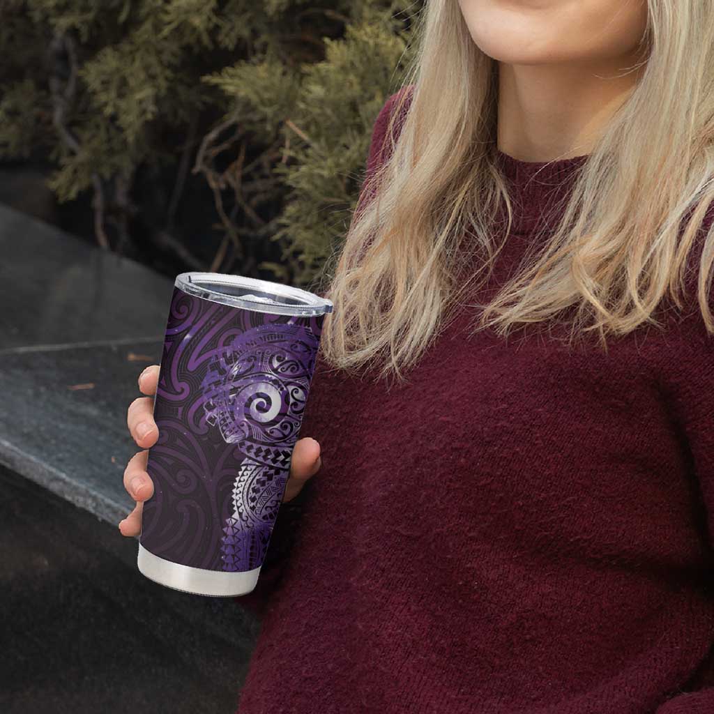 Matariki New Zealand Maori Koru Art Tattoo Tumbler Cup New Year Galaxy Purple Sky Style