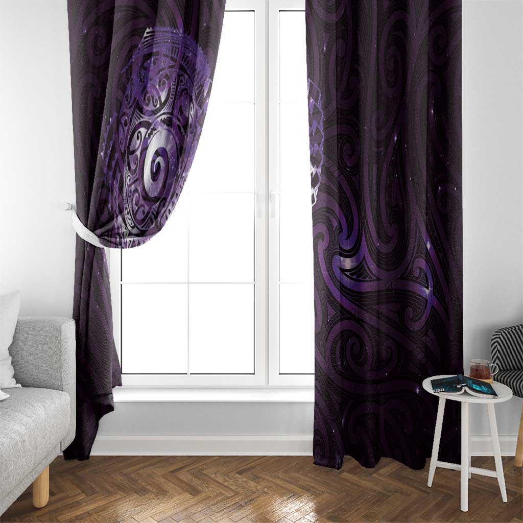 Matariki New Zealand Maori Koru Art Tattoo Window Curtain New Year Galaxy Purple Sky Style LT03 - Polynesian Pride