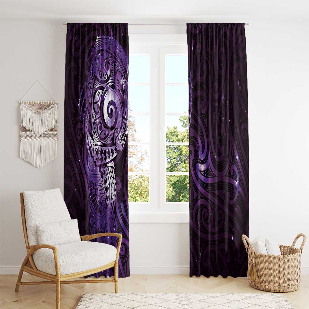 Matariki New Zealand Maori Koru Art Tattoo Window Curtain New Year Galaxy Purple Sky Style LT03 - Polynesian Pride