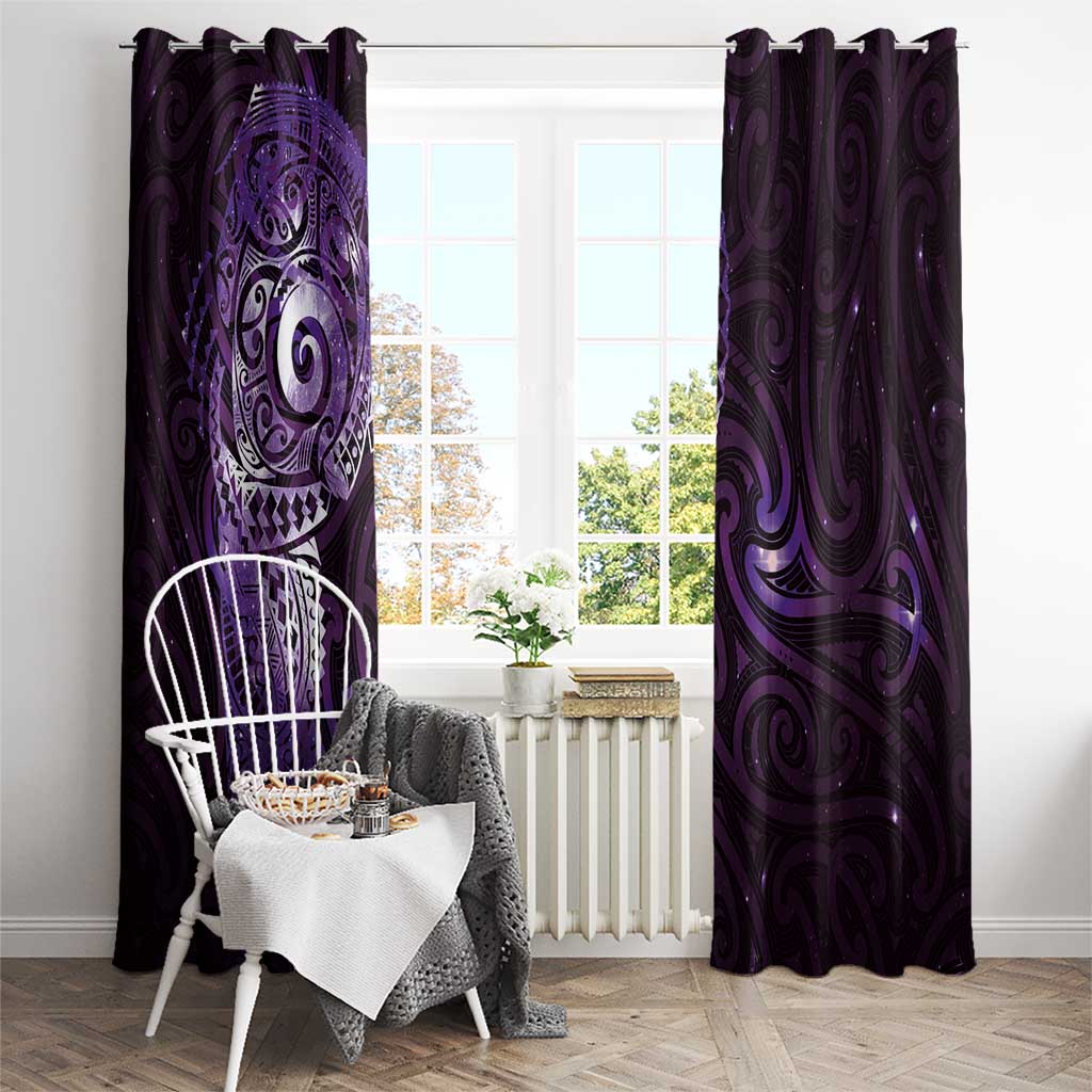 Matariki New Zealand Maori Koru Art Tattoo Window Curtain New Year Galaxy Purple Sky Style LT03 - Polynesian Pride