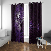 Matariki New Zealand Maori Koru Art Tattoo Window Curtain New Year Galaxy Purple Sky Style LT03 With Grommets Purple - Polynesian Pride