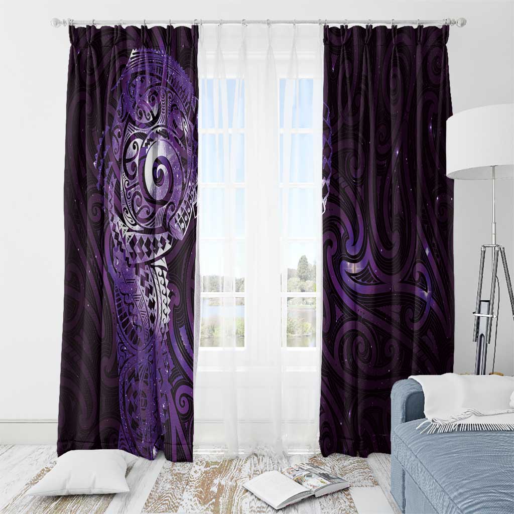 Matariki New Zealand Maori Koru Art Tattoo Window Curtain New Year Galaxy Purple Sky Style LT03 - Polynesian Pride