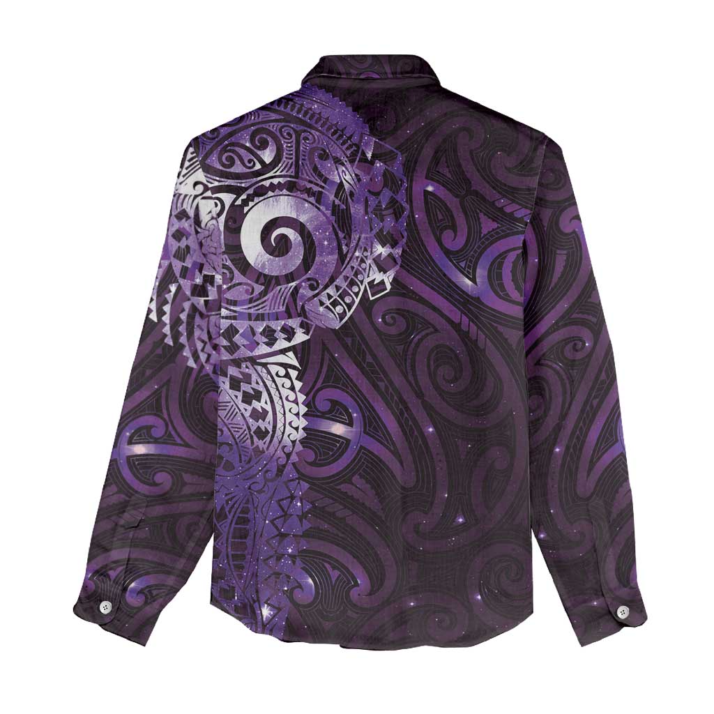 Matariki New Zealand Maori Koru Art Tattoo Women Casual Shirt New Year Galaxy Purple Sky Style LT03 - Polynesian Pride