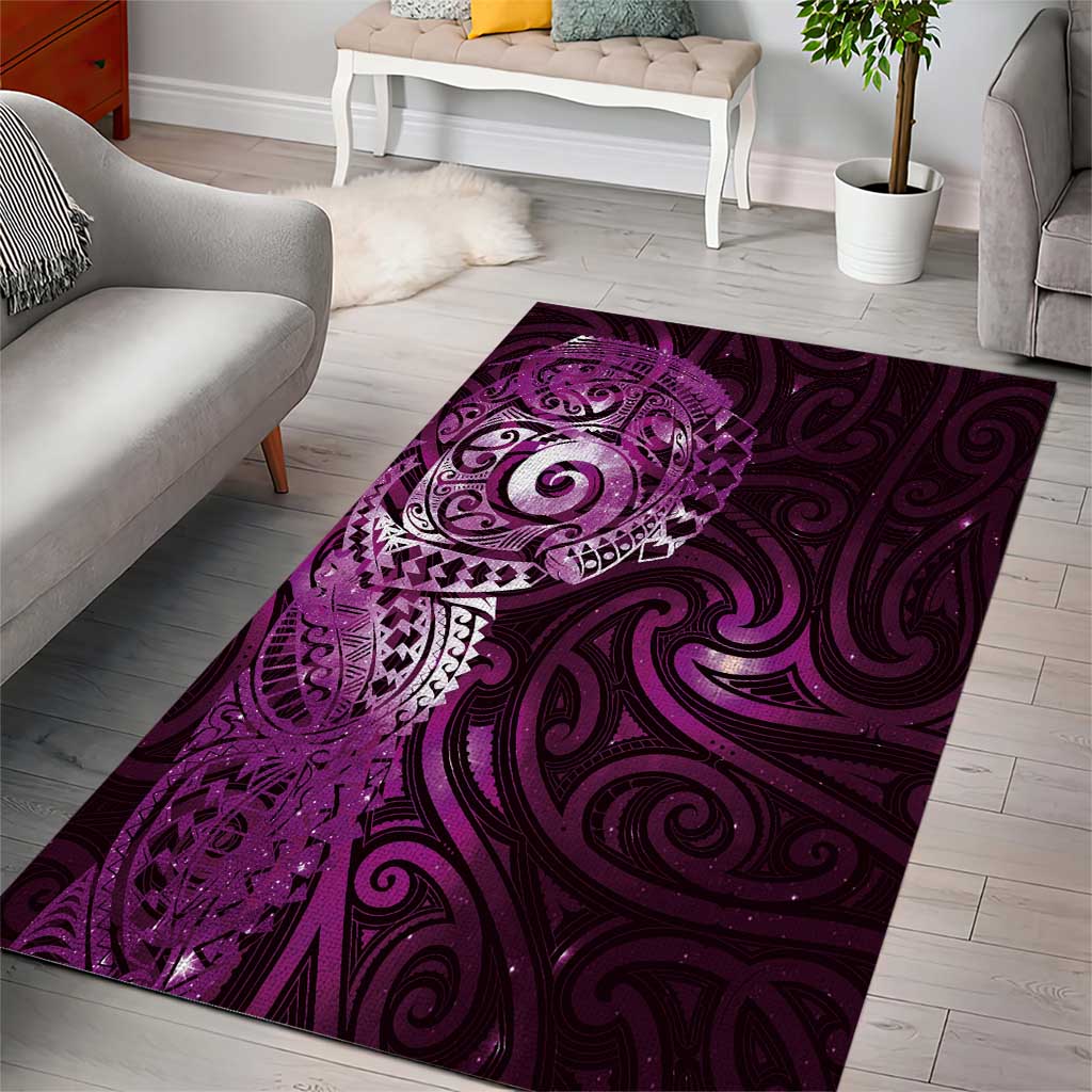 Matariki New Zealand Maori Koru Art Tattoo Area Rug New Year Galaxy Pink Sky Style LT03 - Polynesian Pride