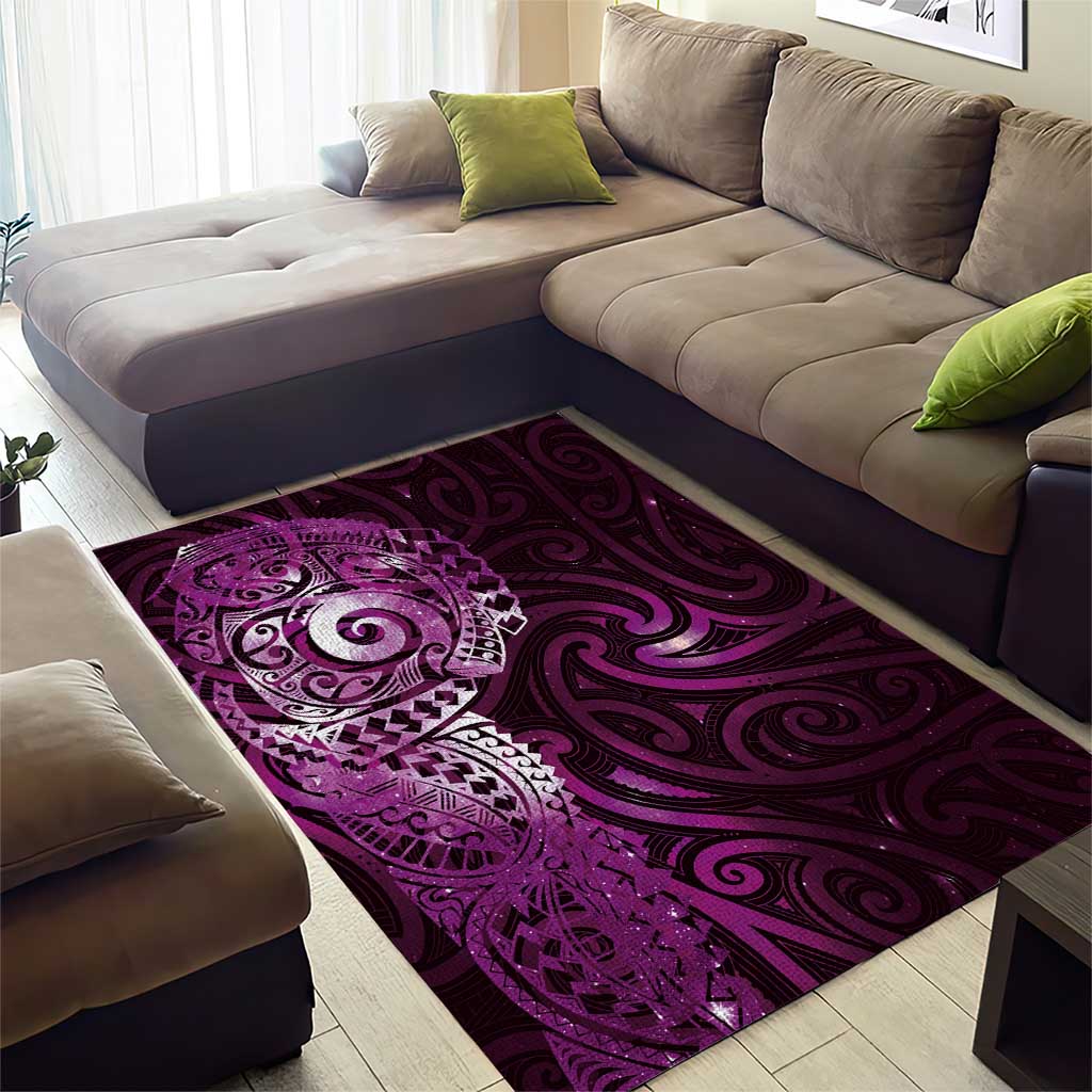 Matariki New Zealand Maori Koru Art Tattoo Area Rug New Year Galaxy Pink Sky Style LT03 - Polynesian Pride