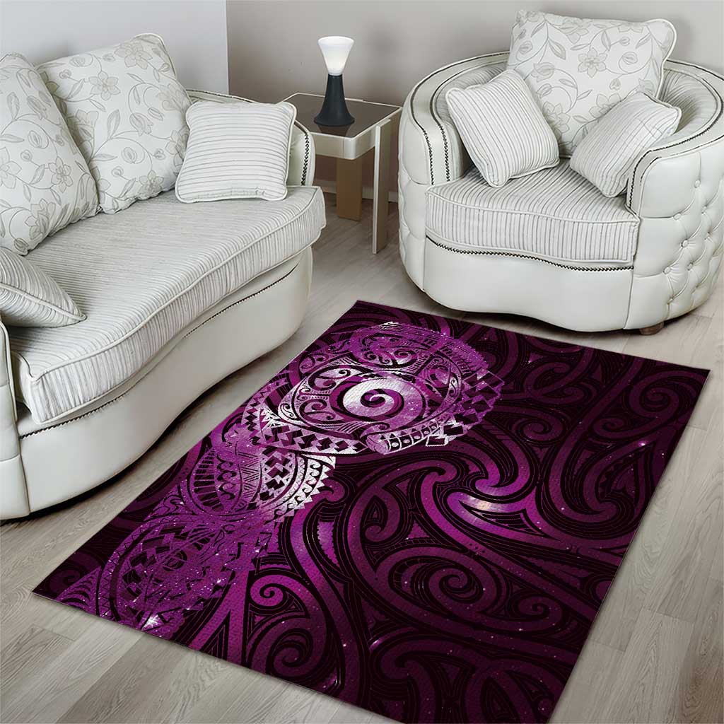 Matariki New Zealand Maori Koru Art Tattoo Area Rug New Year Galaxy Pink Sky Style LT03 - Polynesian Pride