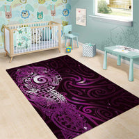 Matariki New Zealand Maori Koru Art Tattoo Area Rug New Year Galaxy Pink Sky Style LT03 - Polynesian Pride