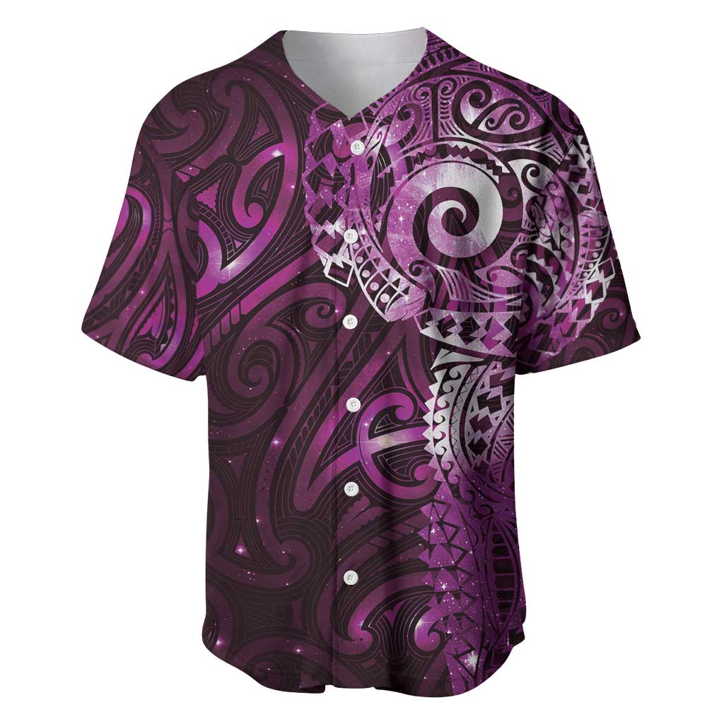 Matariki New Zealand Maori Koru Art Tattoo Baseball Jersey New Year Galaxy Pink Sky Style LT03 Pink - Polynesian Pride