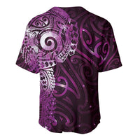 Matariki New Zealand Maori Koru Art Tattoo Baseball Jersey New Year Galaxy Pink Sky Style LT03 - Polynesian Pride