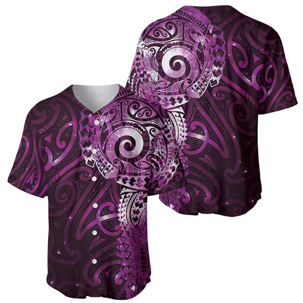 Matariki New Zealand Maori Koru Art Tattoo Baseball Jersey New Year Galaxy Pink Sky Style LT03 - Polynesian Pride