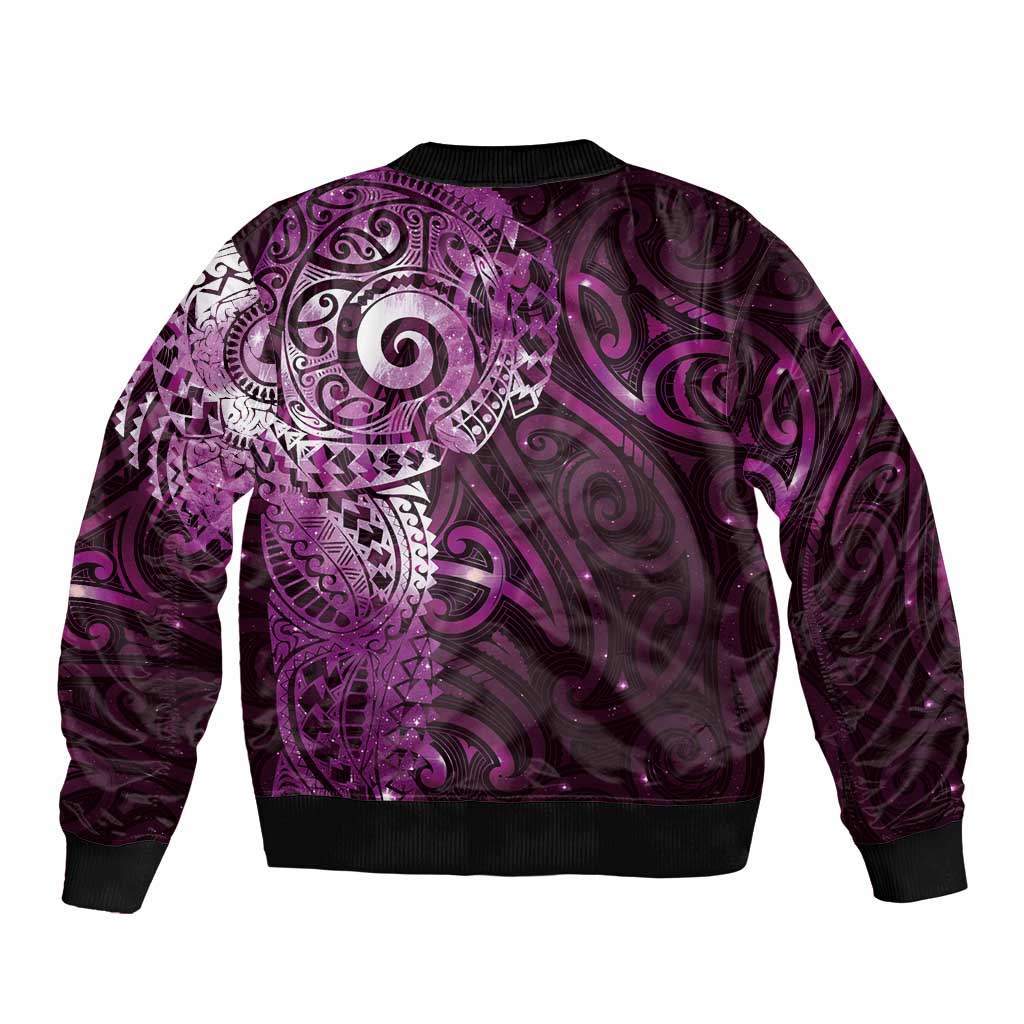 Matariki New Zealand Maori Koru Art Tattoo Bomber Jacket New Year Galaxy Pink Sky Style LT03 - Polynesian Pride