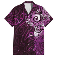 Matariki New Zealand Maori Koru Art Tattoo Family Matching Long Sleeve Bodycon Dress and Hawaiian Shirt New Year Galaxy Pink Sky Style LT03 Dad's Shirt - Short Sleeve Pink - Polynesian Pride