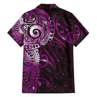 Matariki New Zealand Maori Koru Art Tattoo Family Matching Puletasi and Hawaiian Shirt New Year Galaxy Pink Sky Style LT03 - Polynesian Pride