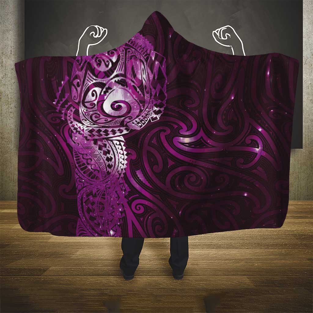 Matariki New Zealand Maori Koru Art Tattoo Hooded Blanket New Year Galaxy Pink Sky Style LT03 - Polynesian Pride