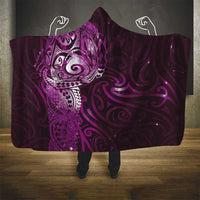 Matariki New Zealand Maori Koru Art Tattoo Hooded Blanket New Year Galaxy Pink Sky Style LT03 - Polynesian Pride