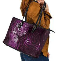 Matariki New Zealand Maori Koru Art Tattoo Leather Tote Bag New Year Galaxy Pink Sky Style LT03 - Polynesian Pride