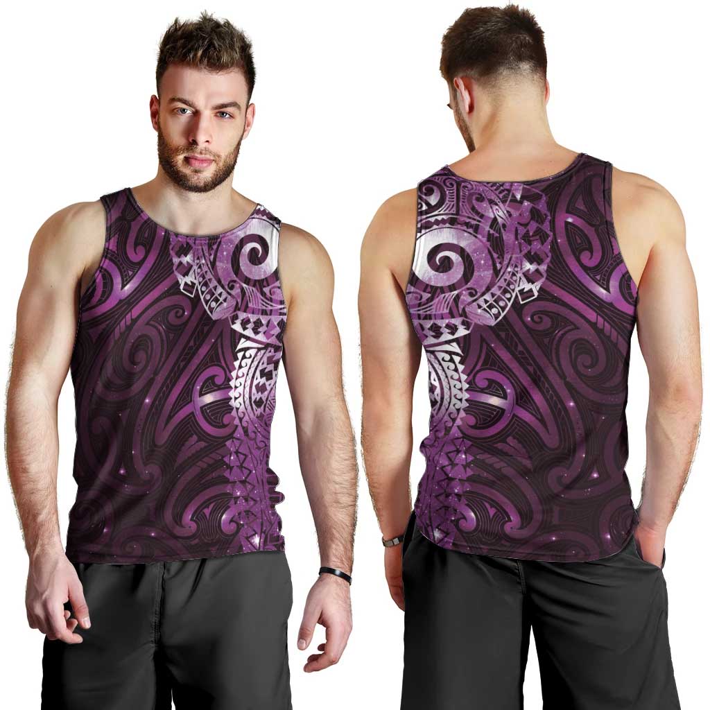 Matariki New Zealand Maori Koru Art Tattoo Men Tank Top New Year Galaxy Pink Sky Style LT03 - Polynesian Pride