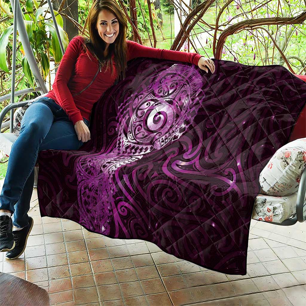 Matariki New Zealand Maori Koru Art Tattoo Quilt New Year Galaxy Pink Sky Style