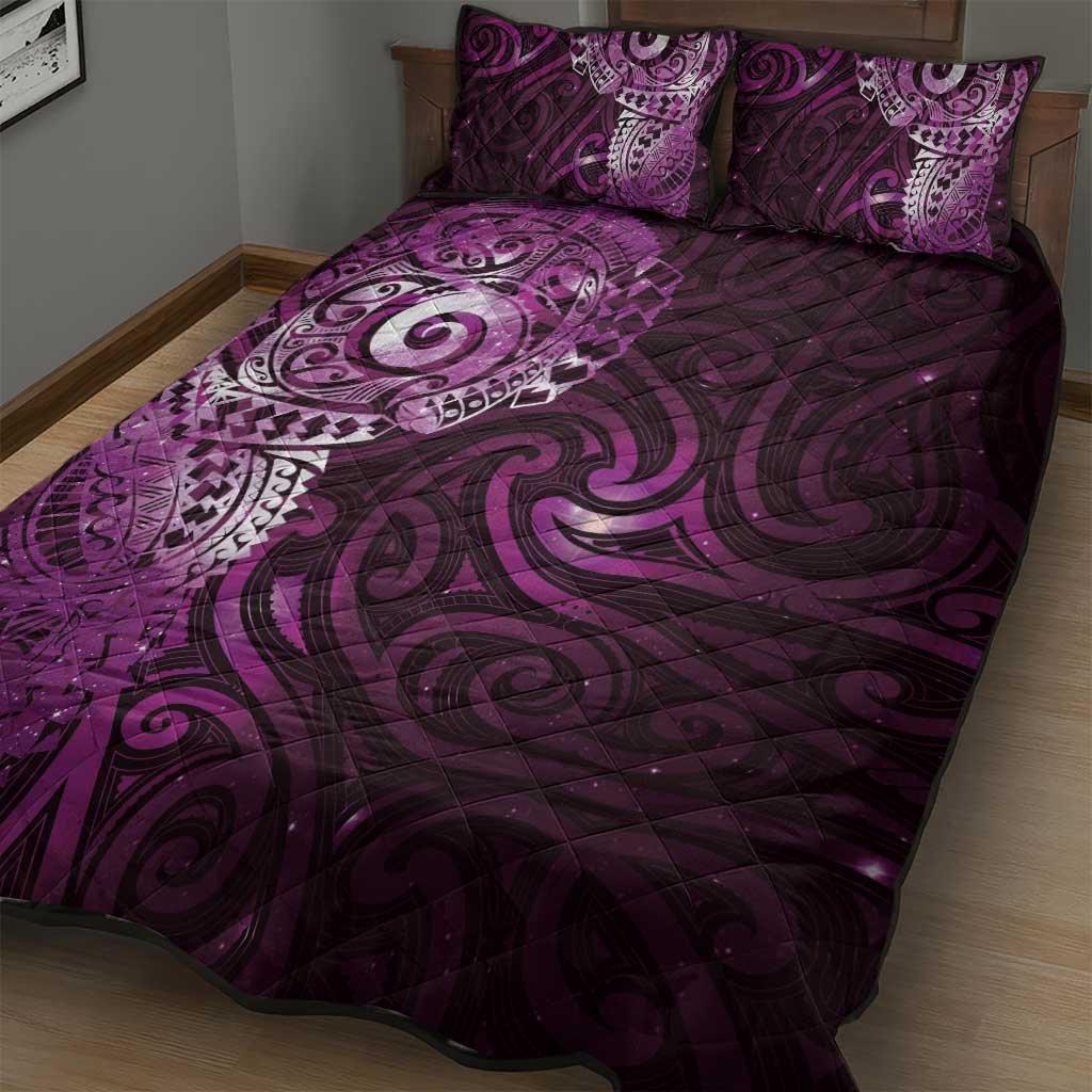 Matariki New Zealand Maori Koru Art Tattoo Quilt Bed Set New Year Galaxy Pink Sky Style LT03 - Polynesian Pride