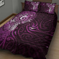 Matariki New Zealand Maori Koru Art Tattoo Quilt Bed Set New Year Galaxy Pink Sky Style LT03 - Polynesian Pride