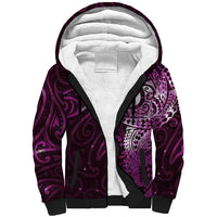 Matariki New Zealand Maori Koru Art Tattoo Sherpa Hoodie New Year Galaxy Pink Sky Style LT03 Unisex Pink - Polynesian Pride