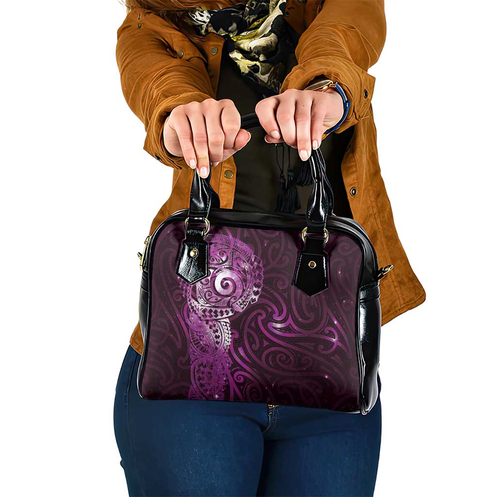 Matariki New Zealand Maori Koru Art Tattoo Shoulder Handbag New Year Galaxy Pink Sky Style LT03 One Size Pink - Polynesian Pride