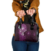 Matariki New Zealand Maori Koru Art Tattoo Shoulder Handbag New Year Galaxy Pink Sky Style LT03 One Size Pink - Polynesian Pride