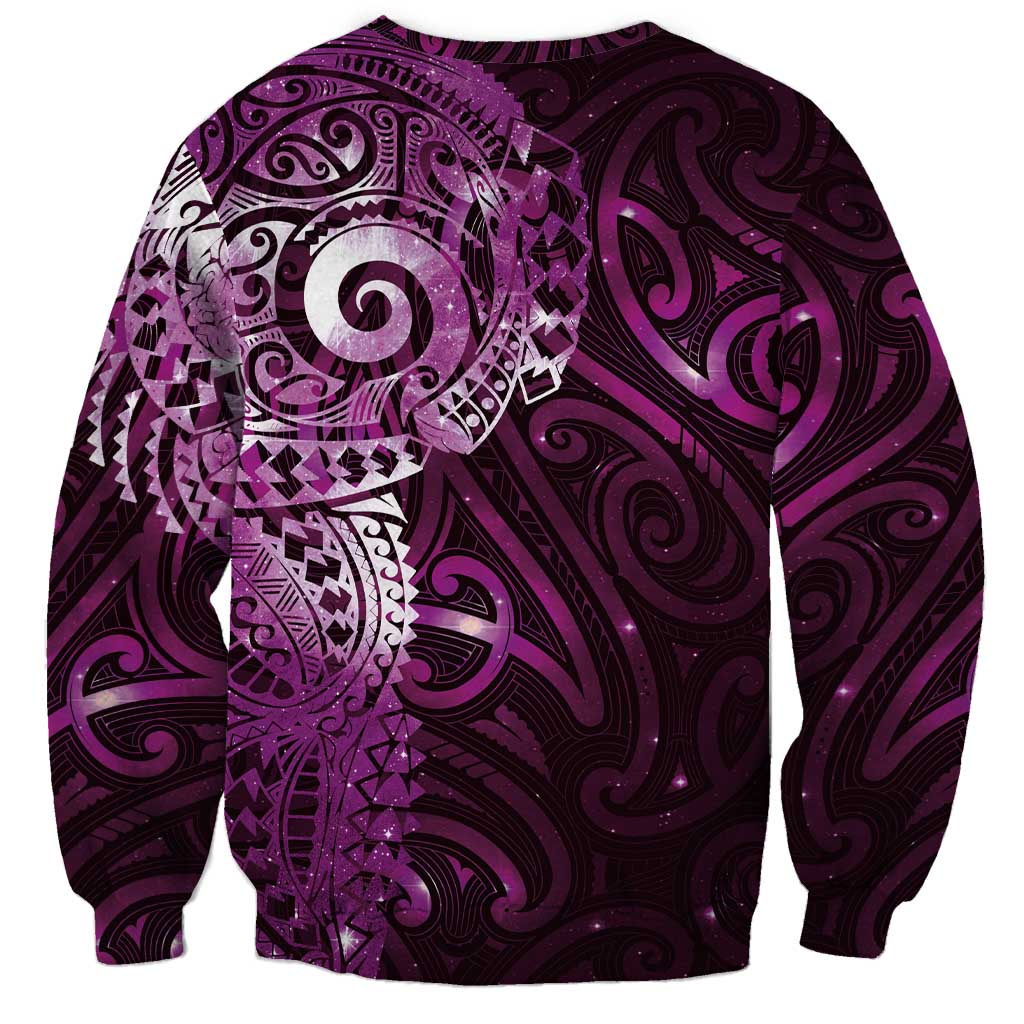 Matariki New Zealand Maori Koru Art Tattoo Sweatshirt New Year Galaxy Pink Sky Style LT03 - Polynesian Pride
