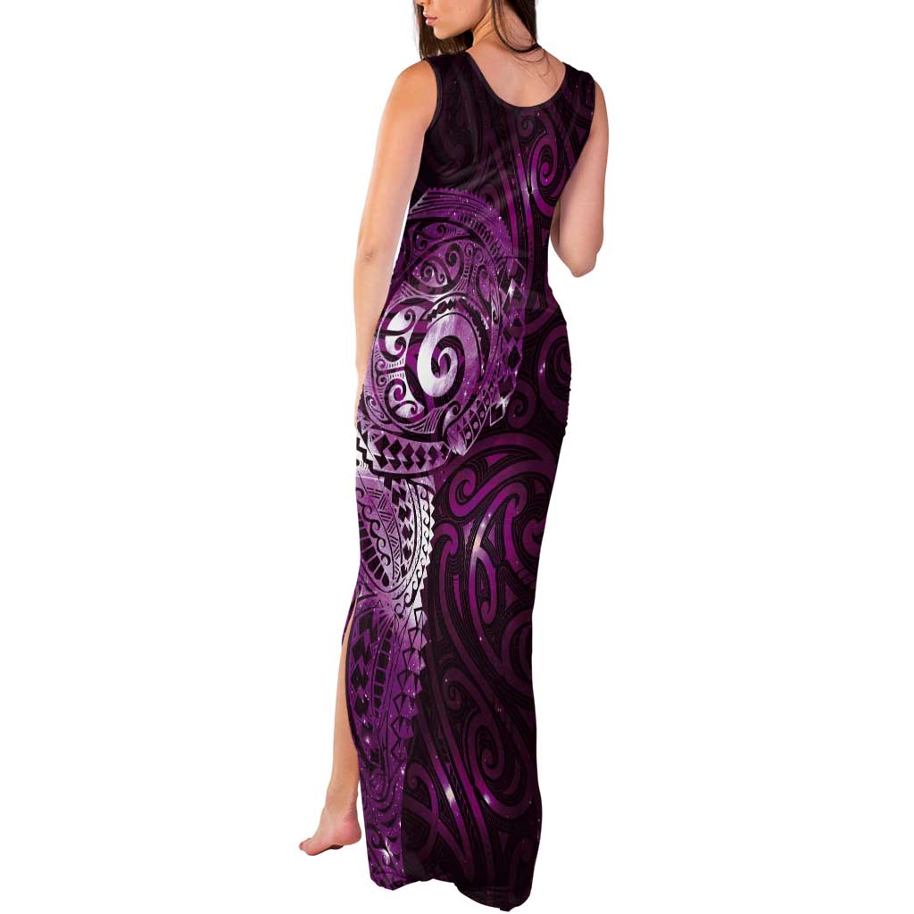 Matariki New Zealand Maori Koru Art Tattoo Tank Maxi Dress New Year Galaxy Pink Sky Style