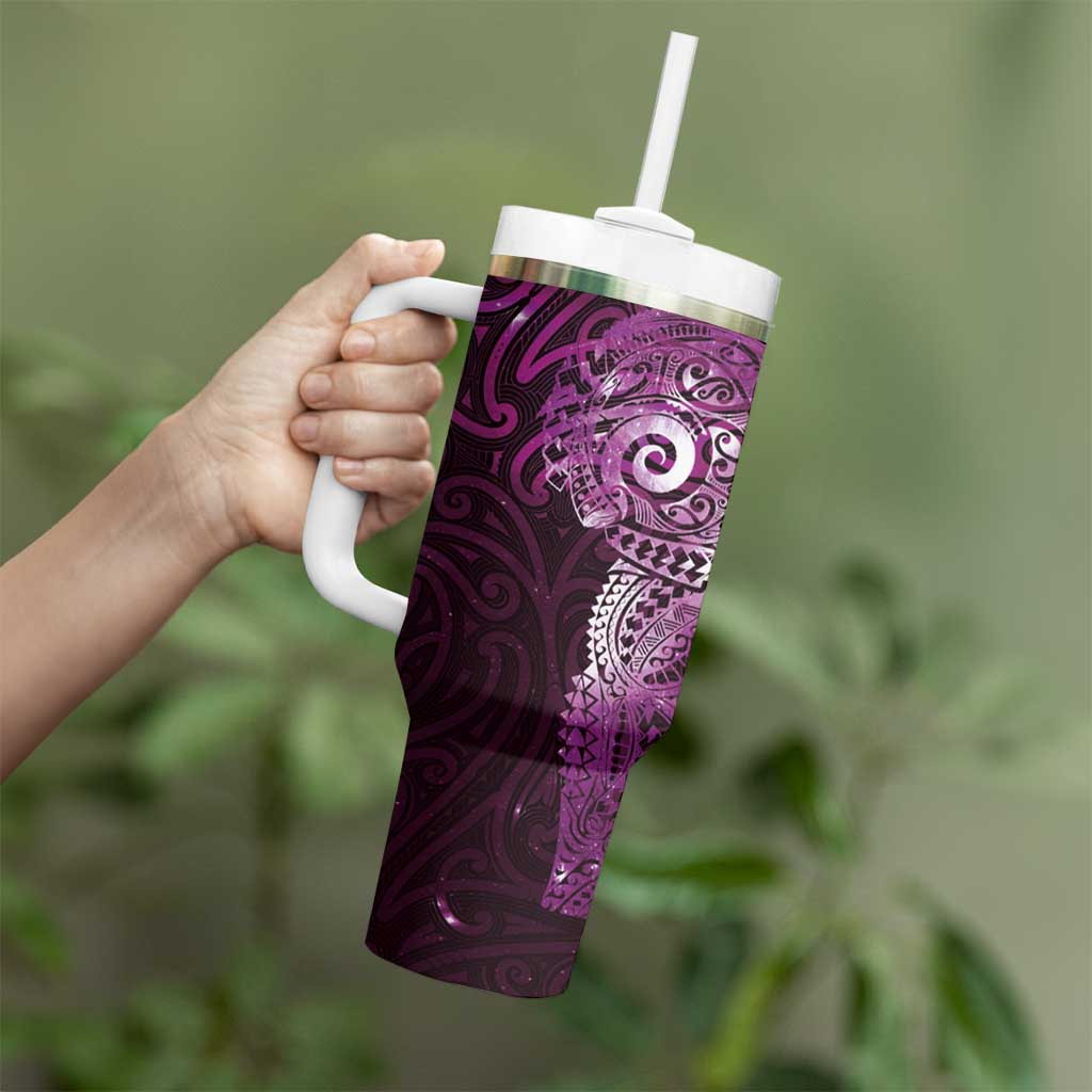 Matariki New Zealand Maori Koru Art Tattoo Tumbler With Handle New Year Galaxy Pink Sky Style LT03 - Polynesian Pride