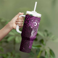 Matariki New Zealand Maori Koru Art Tattoo Tumbler With Handle New Year Galaxy Pink Sky Style LT03 - Polynesian Pride