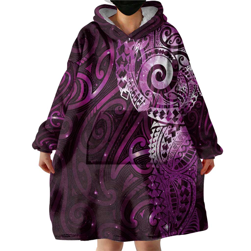 Matariki New Zealand Maori Koru Art Tattoo Wearable Blanket Hoodie New Year Galaxy Pink Sky Style LT03 - Polynesian Pride