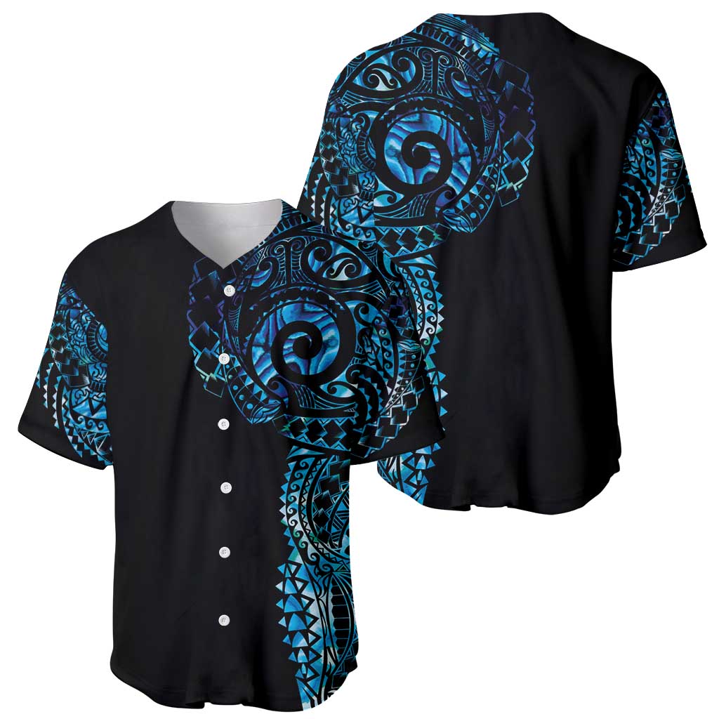 New Zealand Maori Koru Art Traditional Tattoo Baseball Jersey Paua Shell