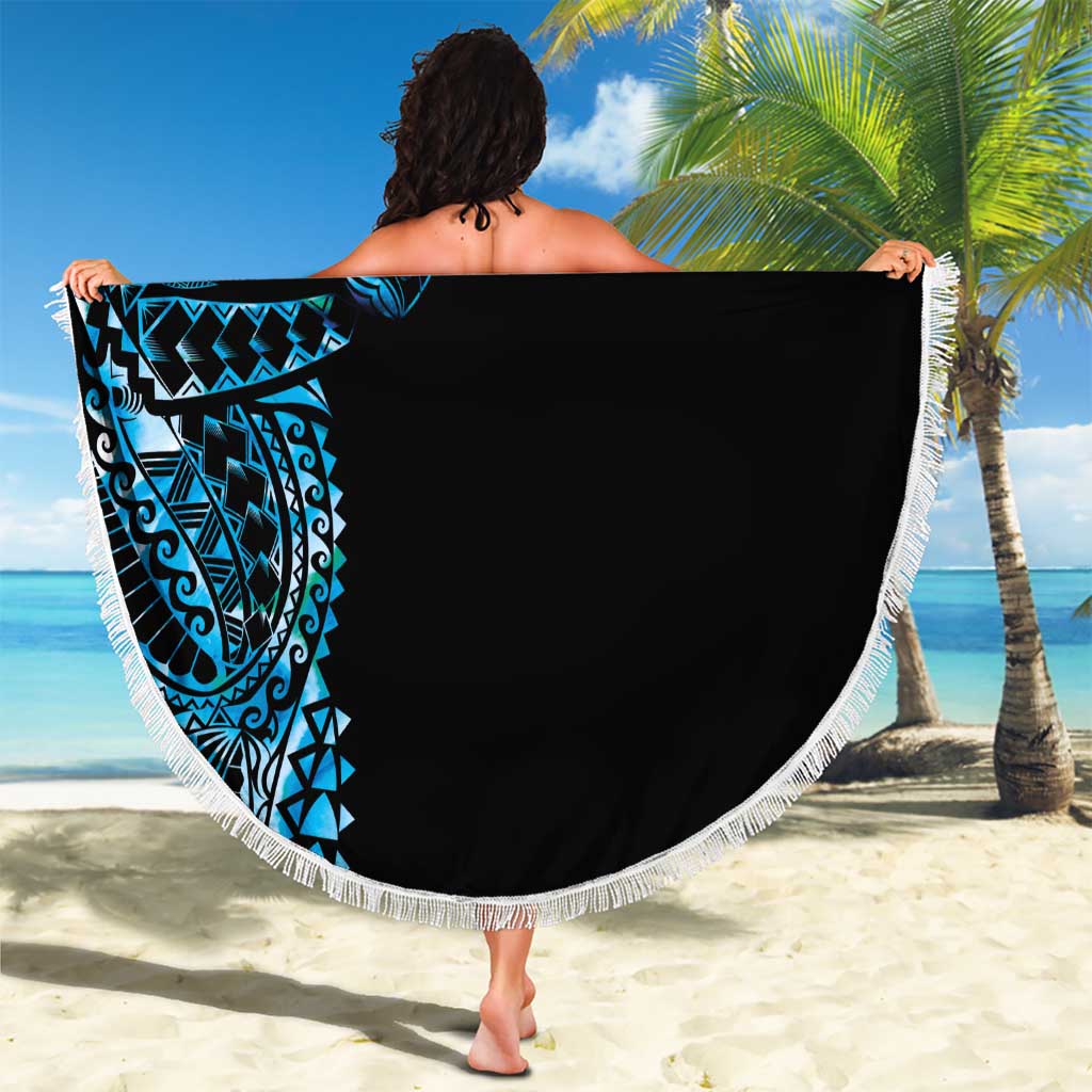 New Zealand Maori Koru Art Traditional Tattoo Beach Blanket Paua Shell